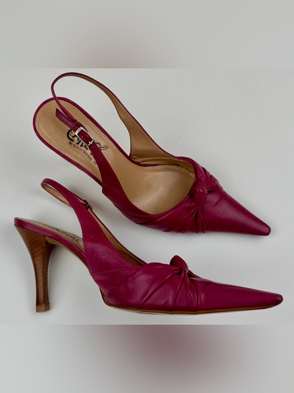 Carlos Santana hot pink leather sling back pumps. Size 7. Fair to good condition - Picture 2 of 10